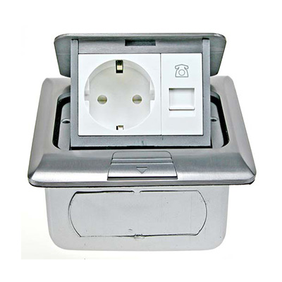 Stop Kontak Lantai dan Outlet Telepon Broco / Floor Socket Outlet with Telephone Socket Outlet